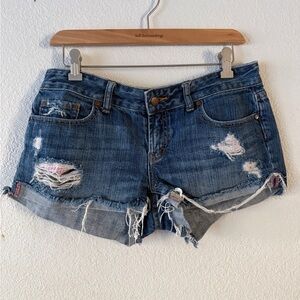 PINK Victoria's Secret Ripped Blue Denim Shorts size 4